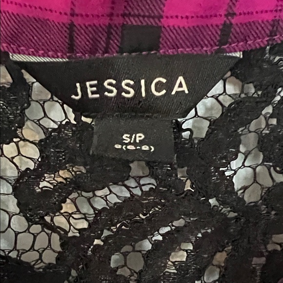 Jessica Pink and Black Plaid Blouse - Picture 2 of 3